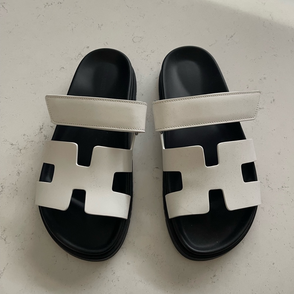Hermes Chypre Sandals White - Size 37
